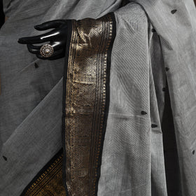 Grey - kandangi buti chettinad cotton saree with border 06