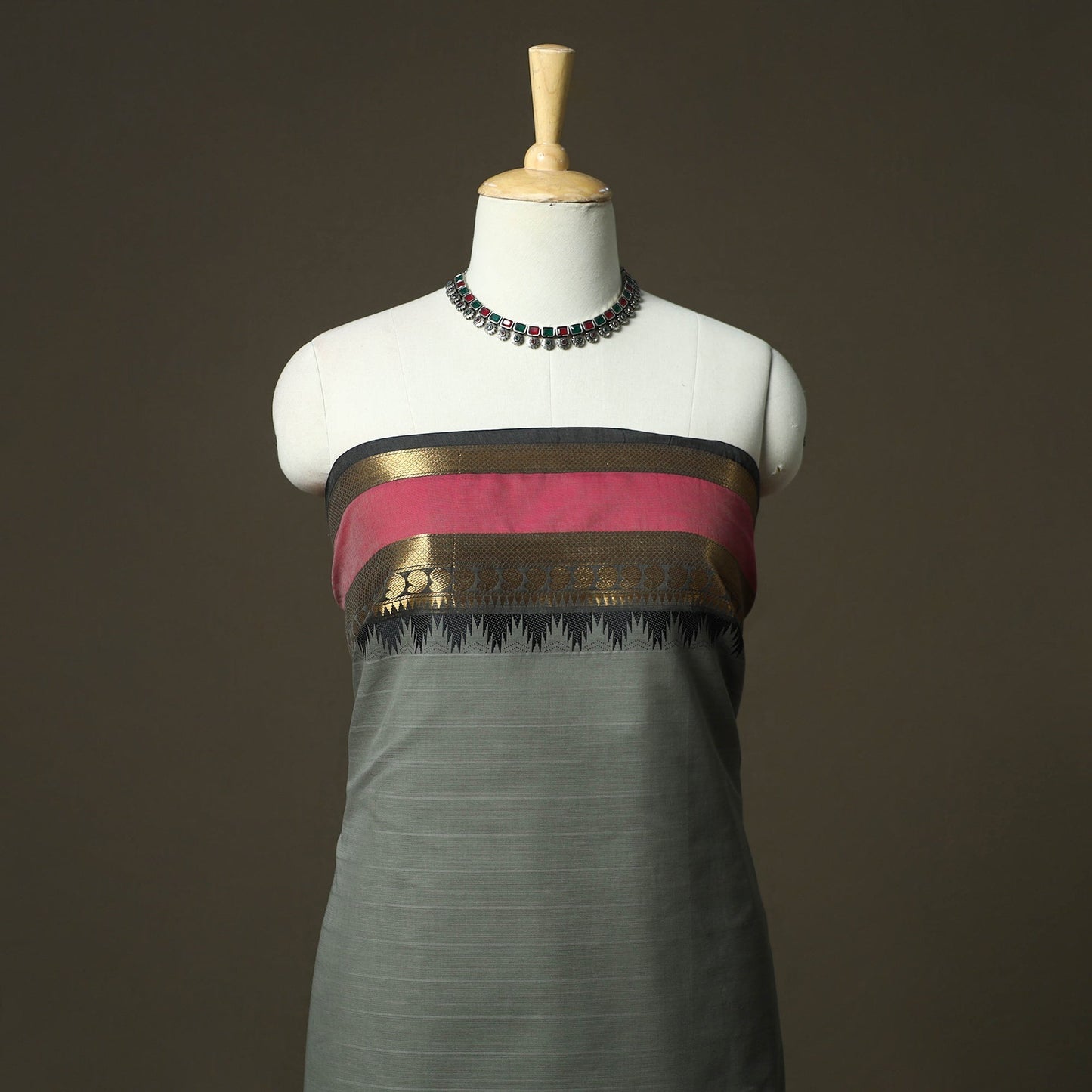Kandangi chettinad cotton 2pc unstitched dress material 05