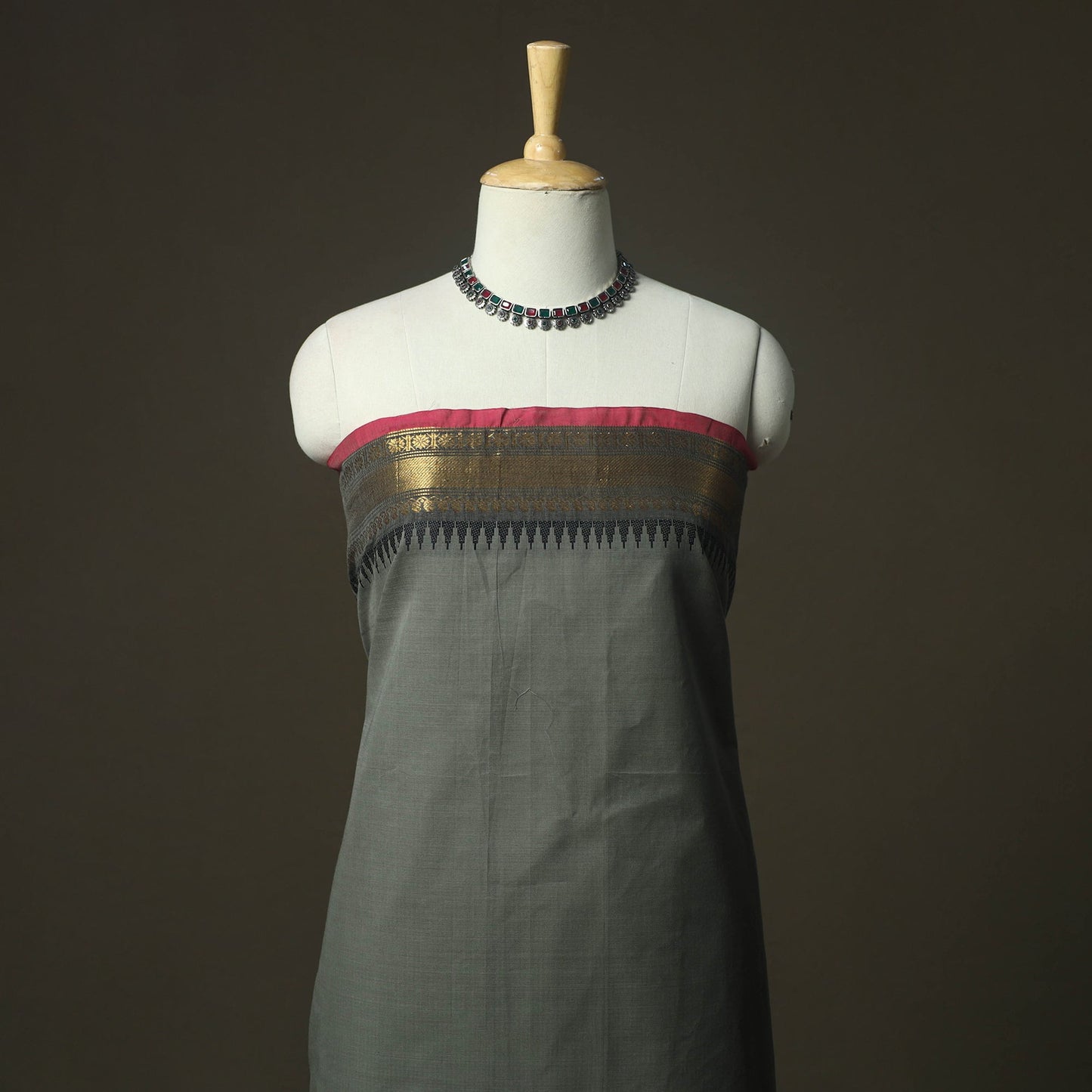 Kandangi chettinad cotton 2pc unstitched dress material 17