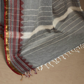 Grey Kandangi Chettinad Cotton Saree with Border