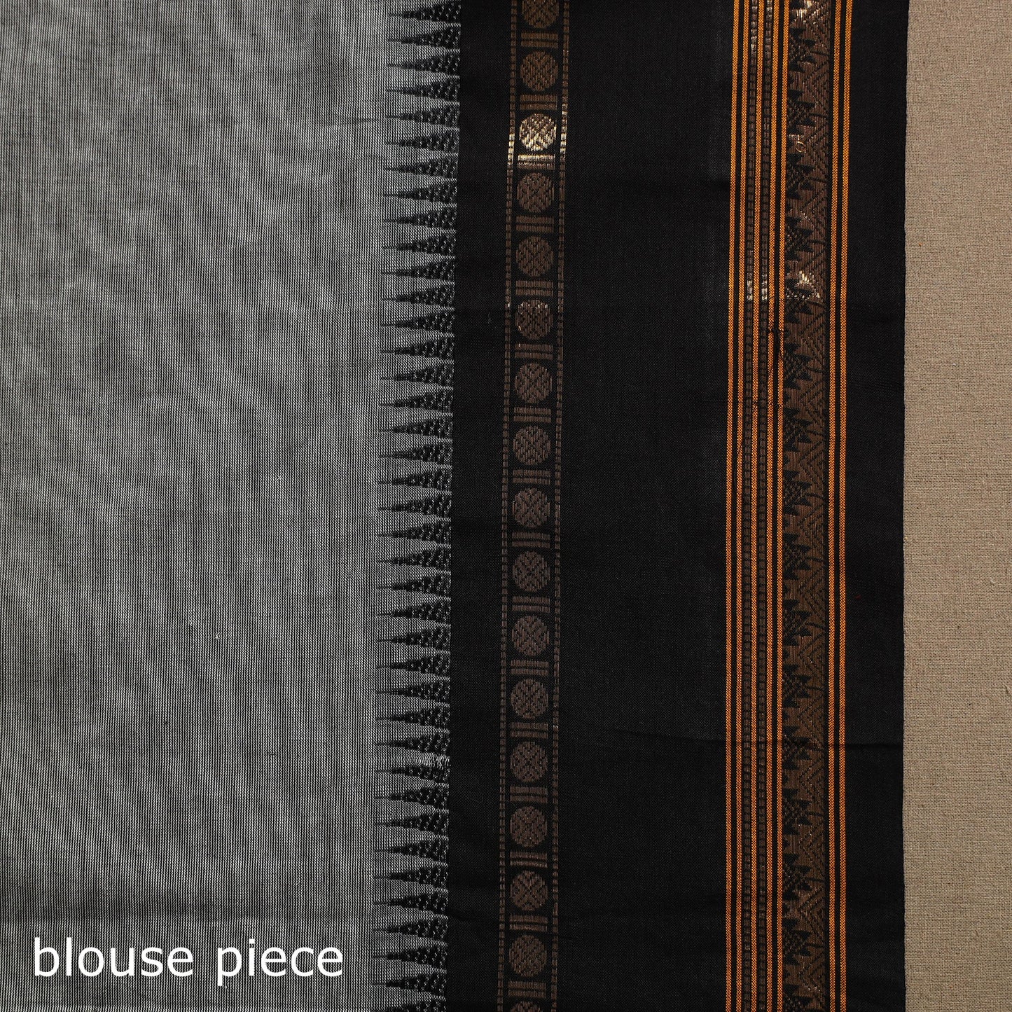 Grey Kandangi Chettinad Cotton Saree with Border