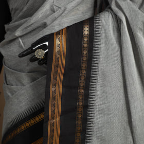 Grey Kandangi Chettinad Cotton Saree with Border