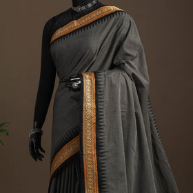 Grey - kandangi chettinad cotton saree with border 111