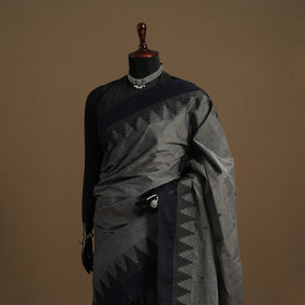 Grey Kandangi Chettinad Cotton Saree with Border