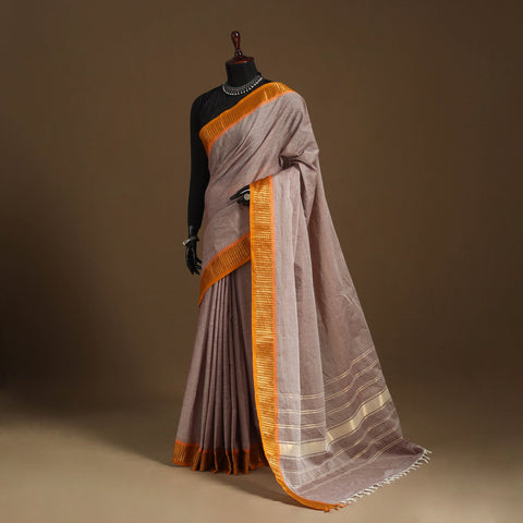 Grey Kandangi Chettinad Cotton Saree with Border