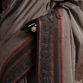 Grey Kandangi Chettinad Cotton Saree with Border