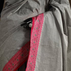 Grey Kandangi Chettinad Cotton Saree with Border