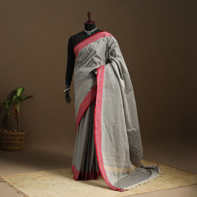 Grey Kandangi Chettinad Cotton Saree with Border