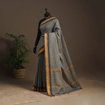 Grey - kandangi chettinad cotton saree with border 67