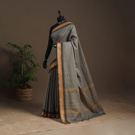 Grey - kandangi chettinad cotton saree with border 67