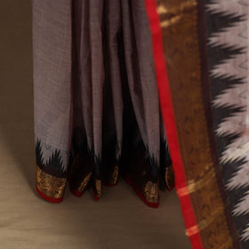 Grey Kandangi Chettinad Cotton Saree with Border