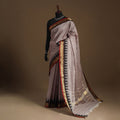 Grey Kandangi Chettinad Cotton Saree with Border