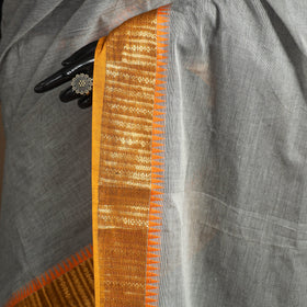 Grey Kandangi Chettinad Cotton Saree with Border