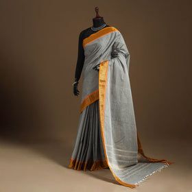 Grey Kandangi Chettinad Cotton Saree with Border