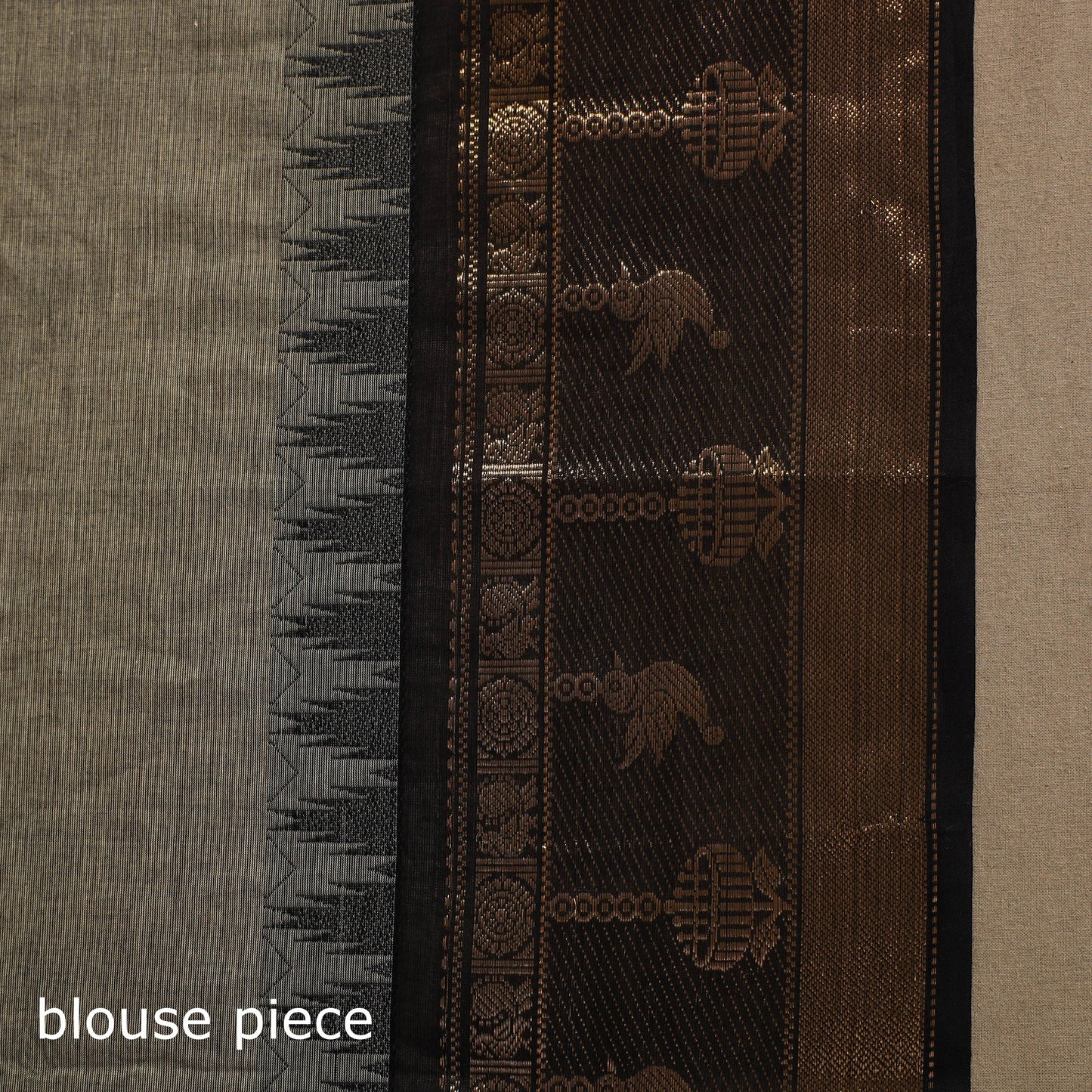 Grey Kandangi Chettinad Cotton Saree with Border