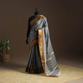 Grey Kandangi Chettinad Cotton Saree with Zari Border