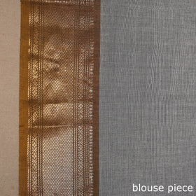 Grey Kandangi Chettinad Cotton Saree with Zari Border