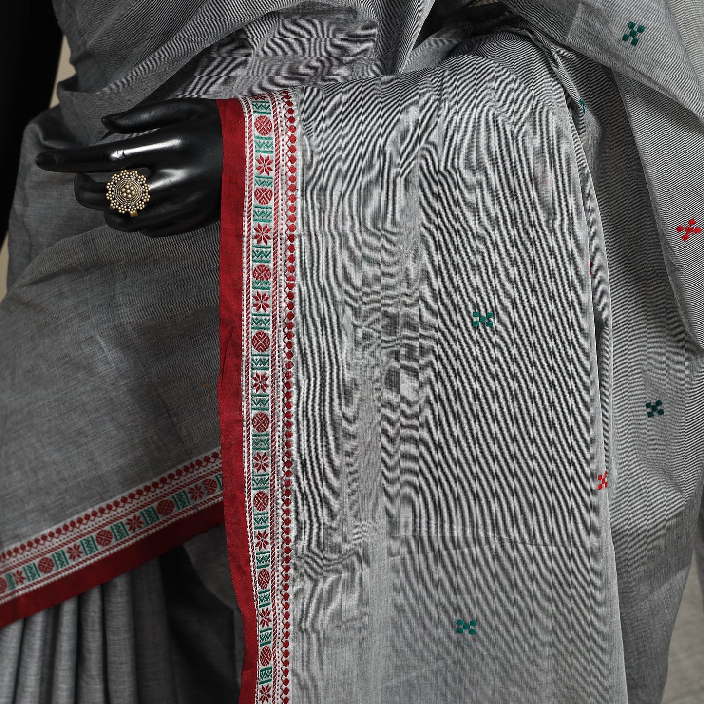 Grey - kandangi thread buti chettinad cotton saree