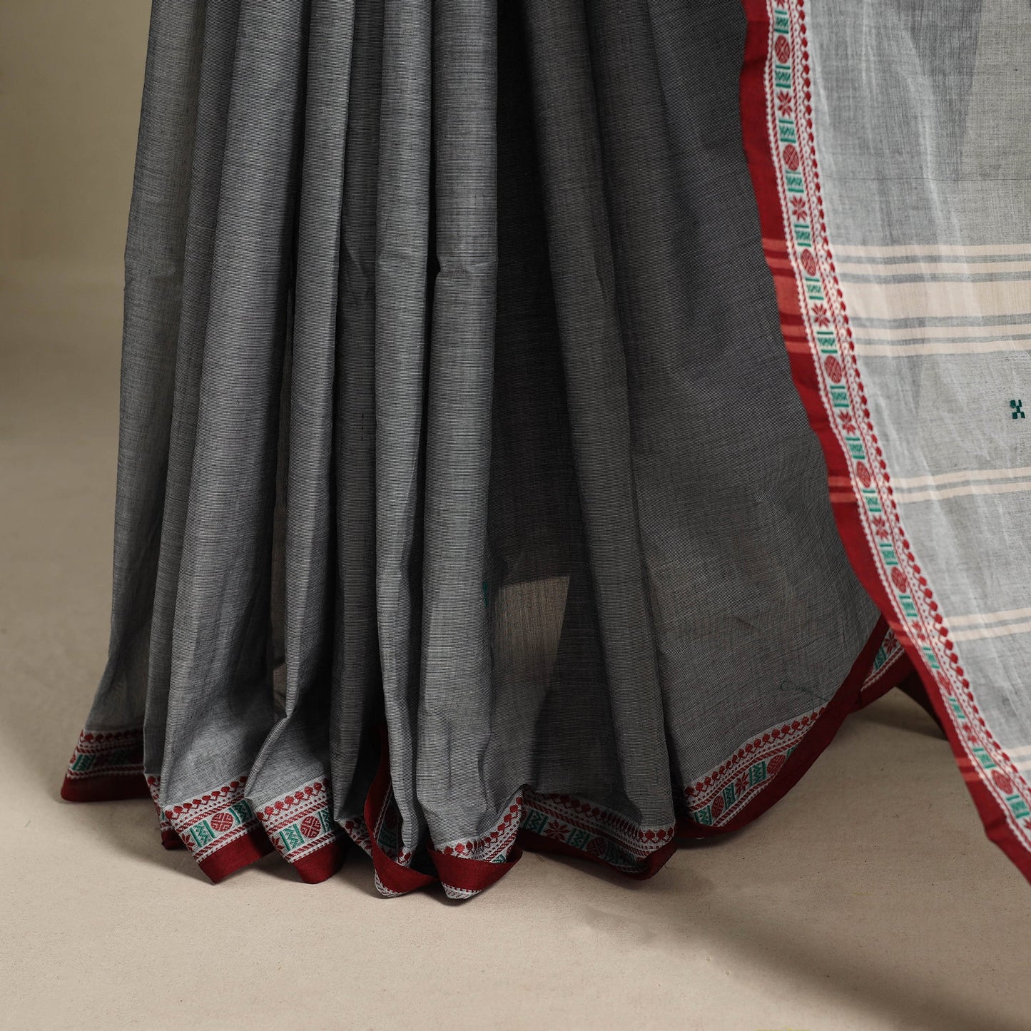 Grey - kandangi thread buti chettinad cotton saree