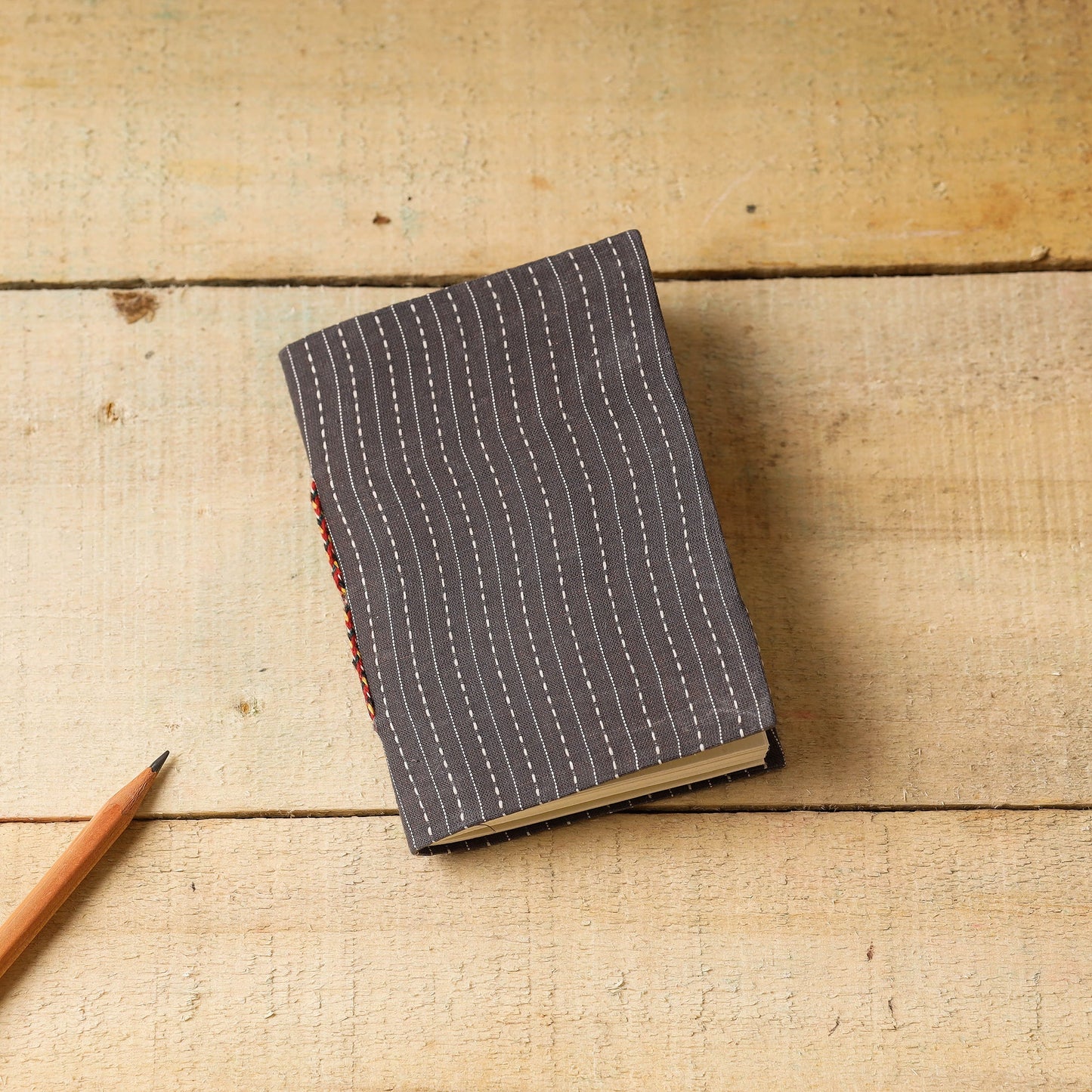 BuyKantha Stitch Fabric Cover Handmade Paper Notebook (9 x 7 in) 