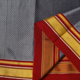 Grey - karnataka weave cotton khun fabric 05 - handcrafted