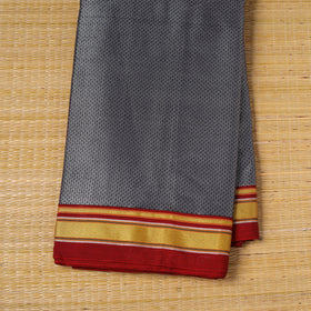 Grey - karnataka weave cotton khun fabric 05 - handcrafted