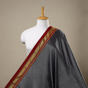 Grey - karnataka weave cotton khun fabric 05 - handcrafted