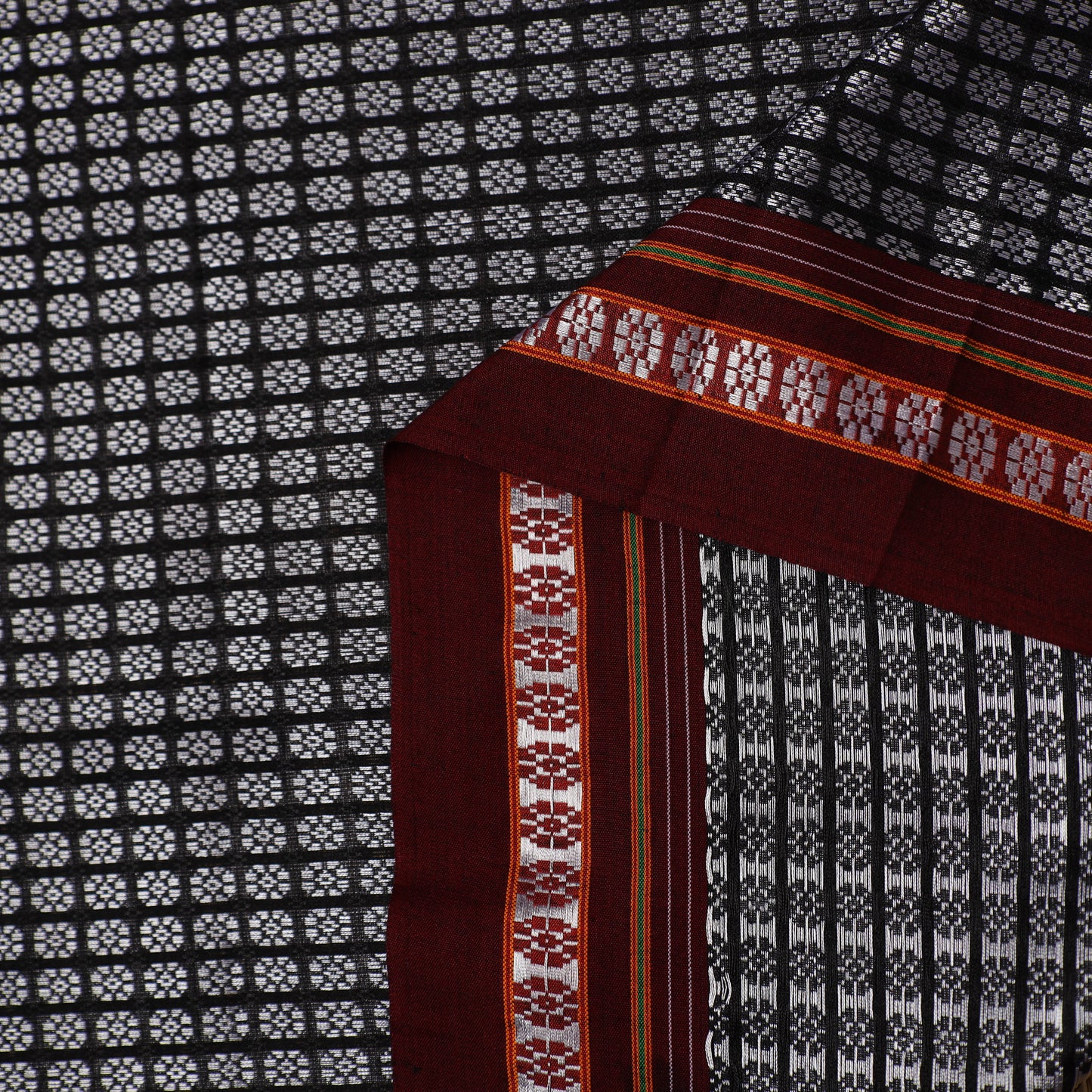  Grey Karnataka Weave Cotton Khun Fabric