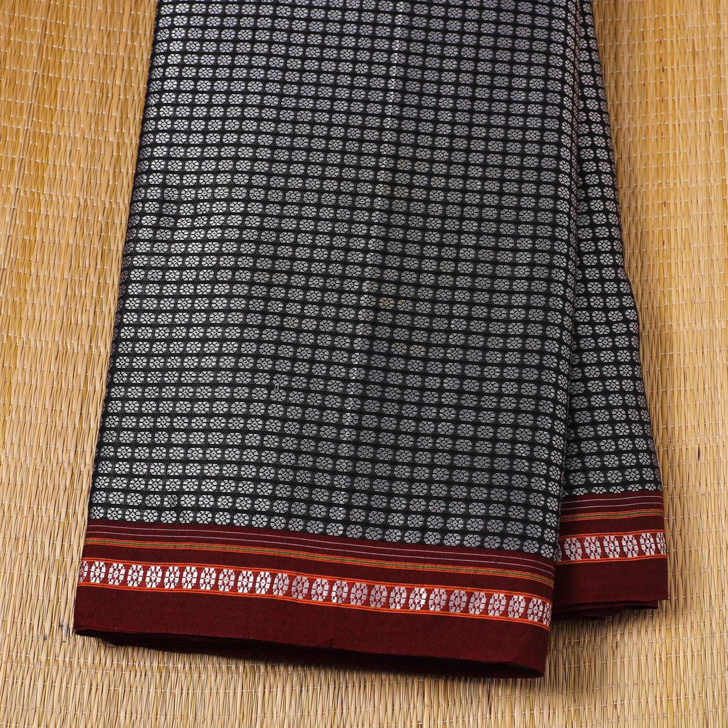  Grey Karnataka Weave Cotton Khun Fabric