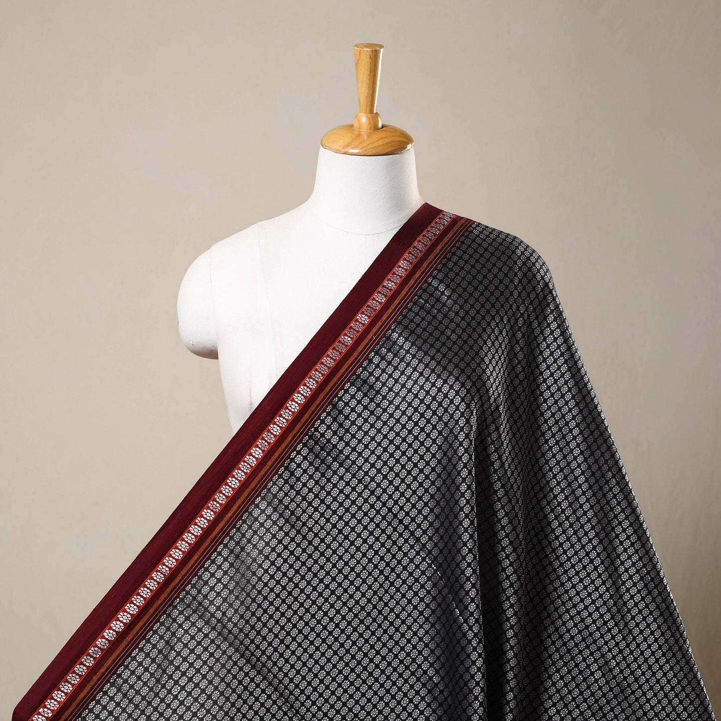  Grey Karnataka Weave Cotton Khun Fabric