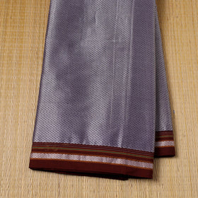 Grey - karnataka weave cotton khun fabric 10 - handcrafted