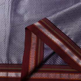 Grey - karnataka weave cotton khun fabric 10 - handcrafted