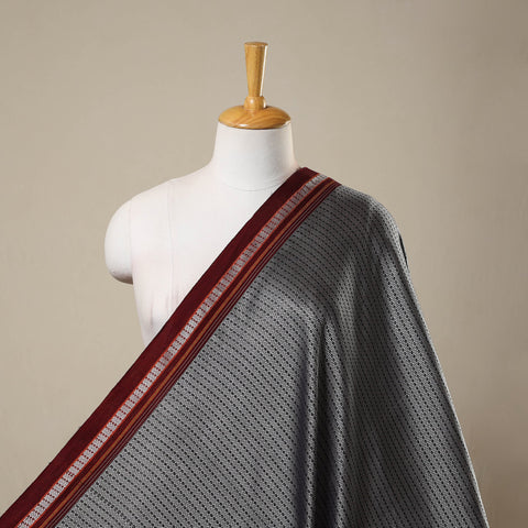 Buy Grey Karnataka Weave Cotton Khun Fabric