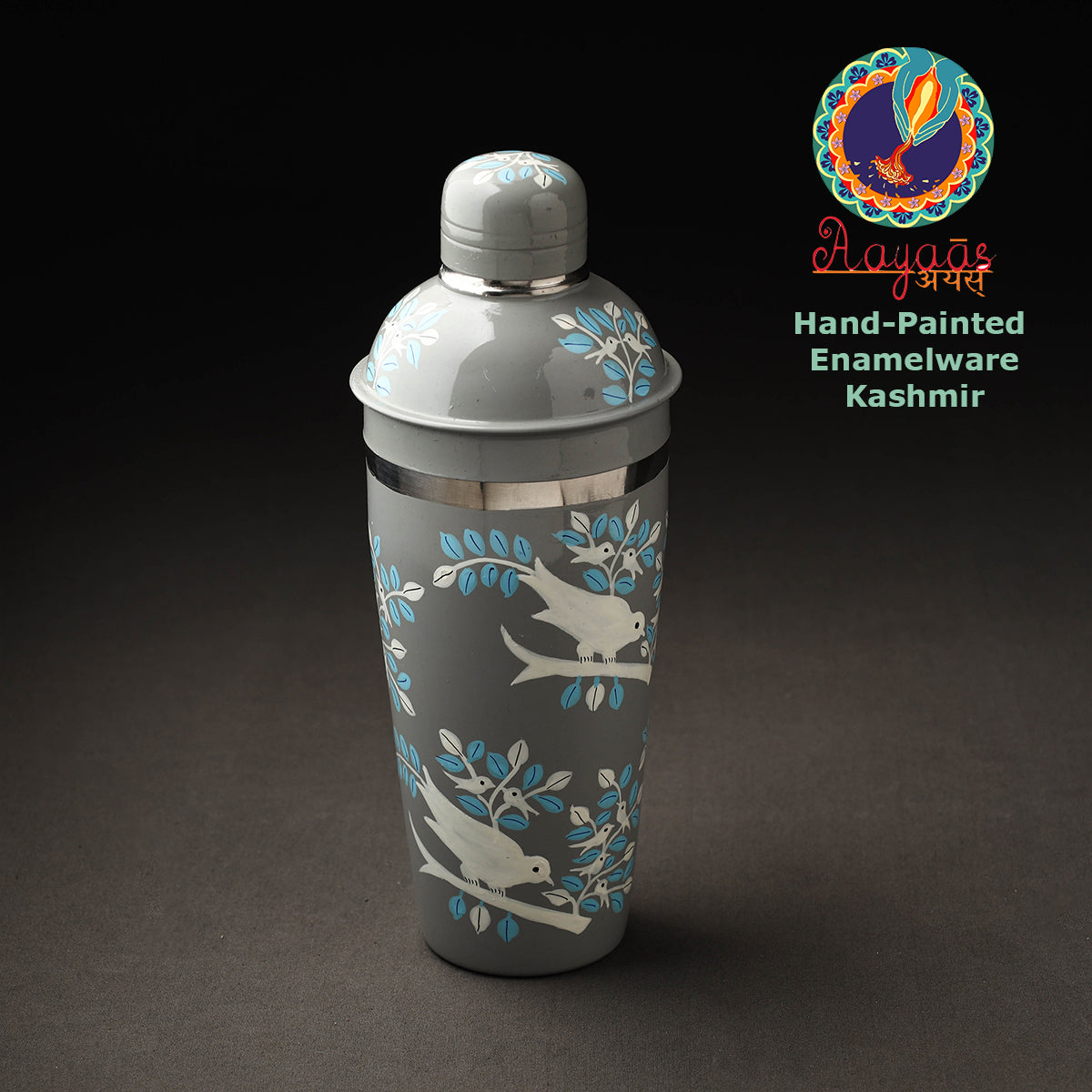  Floral Handpainted Enamelware Stainless Steel Bottle 