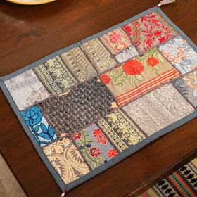 Grey - khambadiya patchwork cotton table mats (set of 6) 07