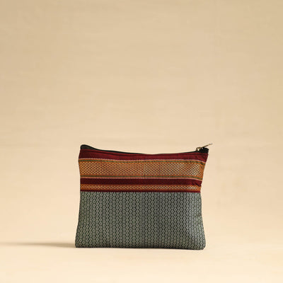  Grey Khun Fabric Quilted Cotton Utility Pouch
