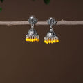 Kiara Handmade Oxidised Silver Jhumki Bead work Earrings