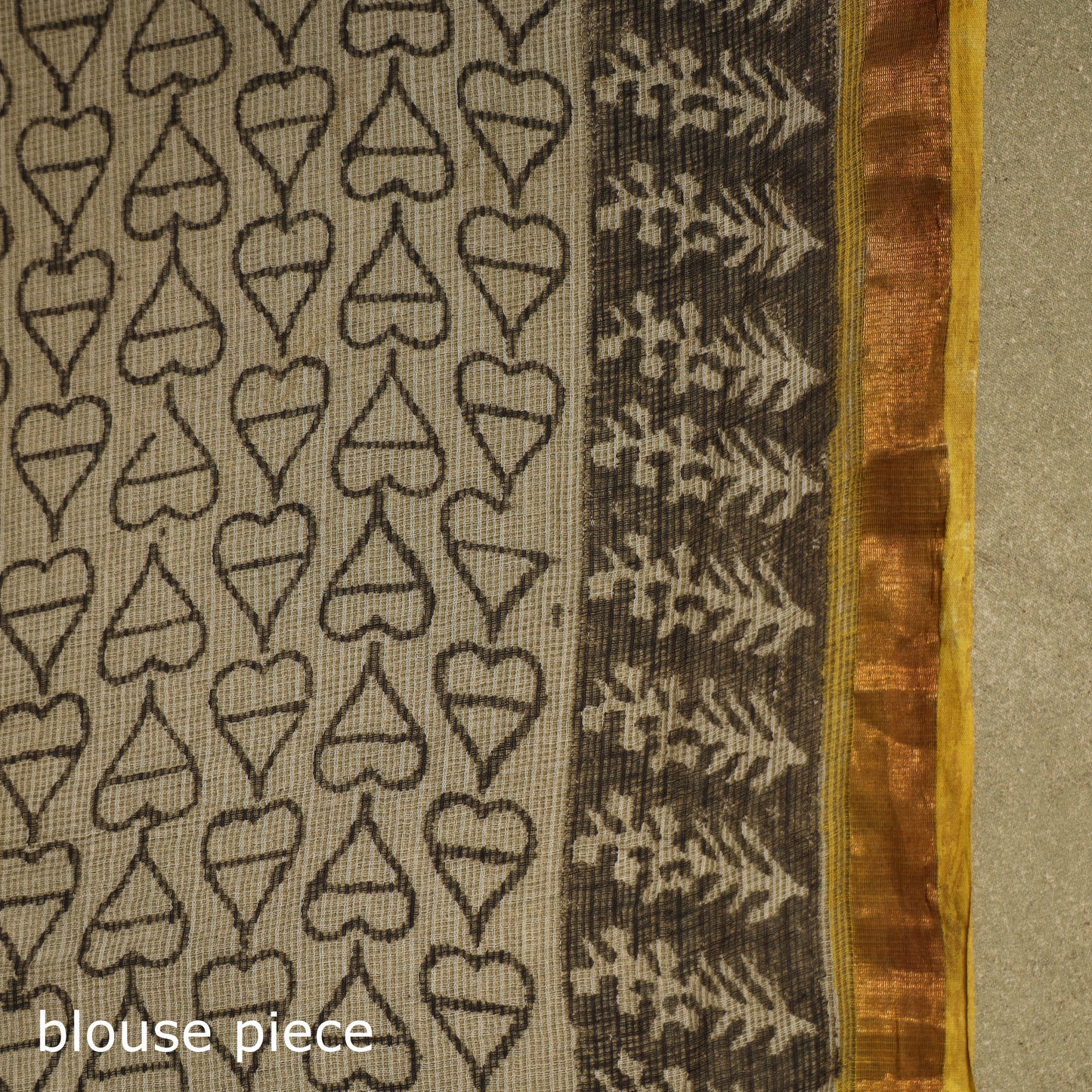 Grey - kota doria cotton bagru saree 22 - handcrafted