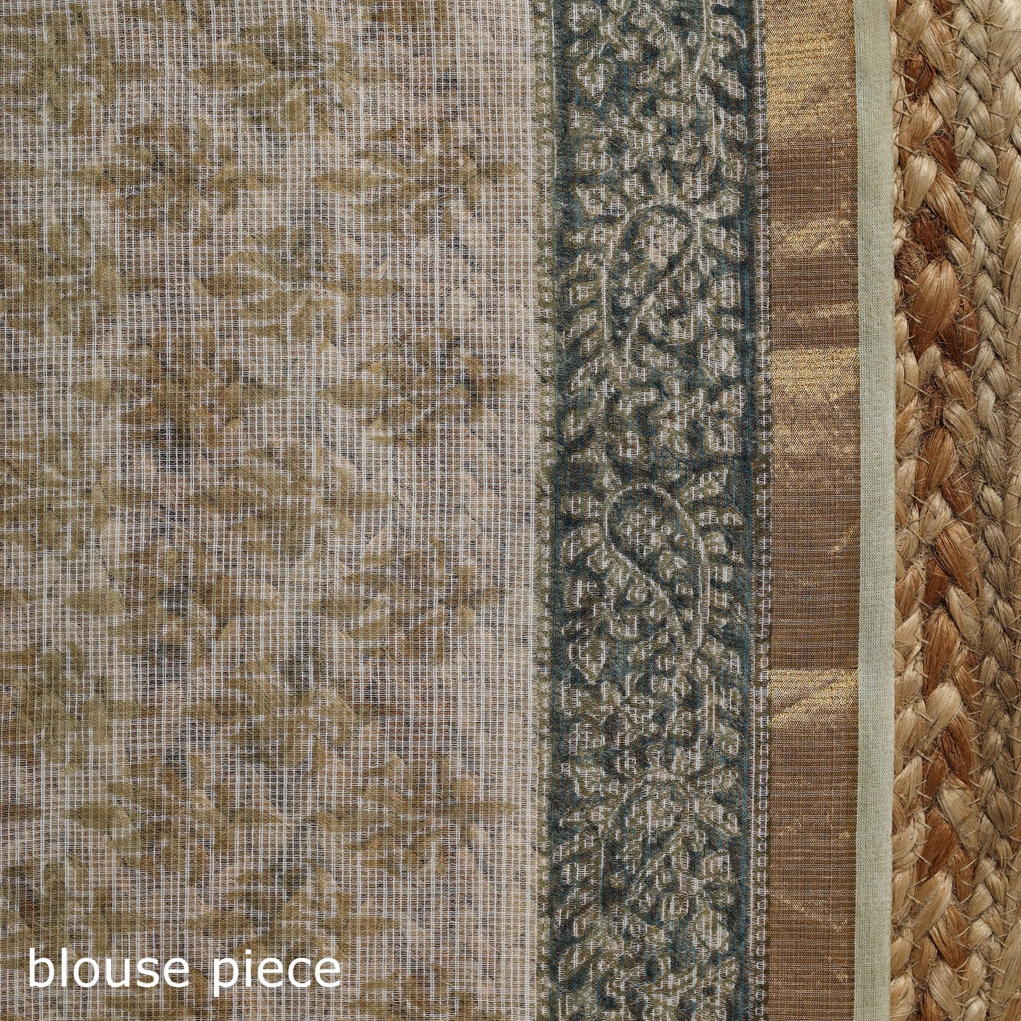 Grey - kota doria cotton sanganeri saree 09 - handcrafted