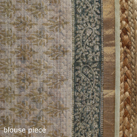 Grey - kota doria cotton sanganeri saree 09 - handcrafted