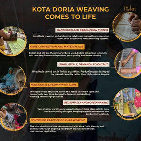 Grey - kota doria pure silk kurta with palazzo & dupatta