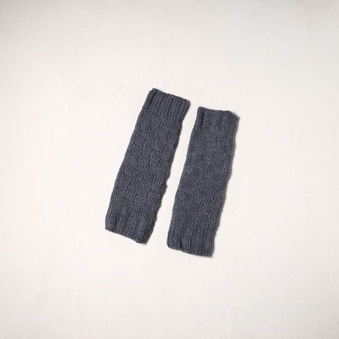 Grey - kullu karishma hand knitted merino wool leg warmer