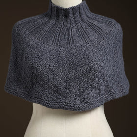 Grey - kullu karishma hand knitted merino wool neck warmer