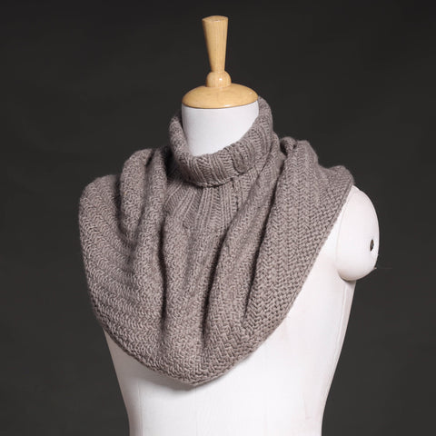  Grey Kullu Karishma Handwoven Merino Wool Neck Warmer
