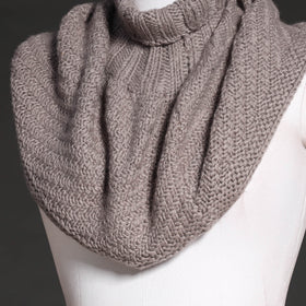  Grey Kullu Karishma Handwoven Merino Wool Neck Warmer
