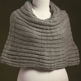 Grey - kumaun hand knitted woollen cowl 47 - handcrafted