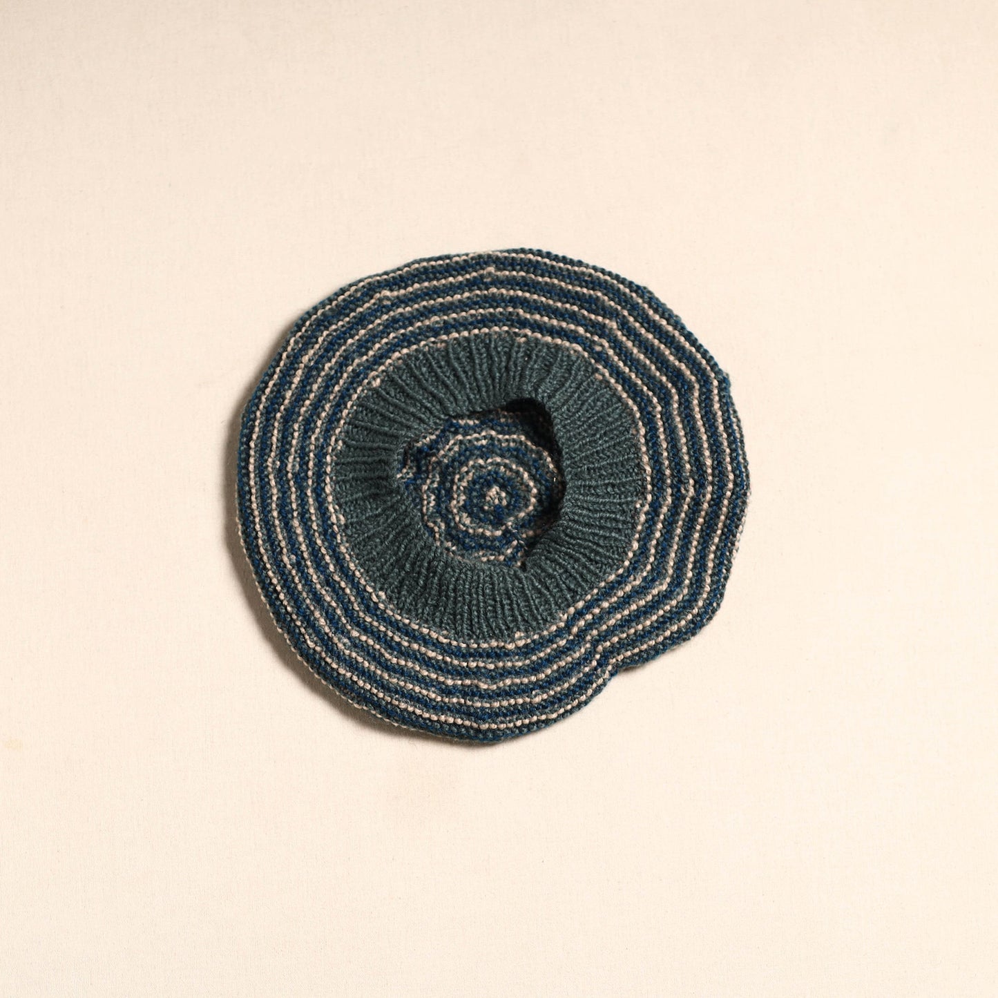 Grey - kumaun hand knitted woollen beret cap 30