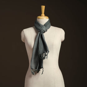 Grey - kumaun handwoven merino wool scarf 134 - handcrafted