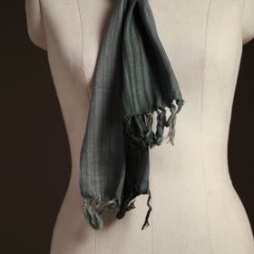 Grey - kumaun handwoven merino wool scarf 134 - handcrafted