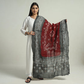  Grey Kutch Bandhani Tie-Dye Cotton Dupatta